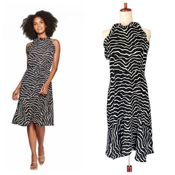 Who What Wear Dresses & Skirts - Who What Wear Midi Chic Zebra Print Halter Dress